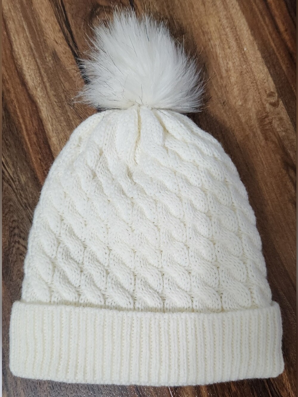 PomPom Cable Knit Beanie